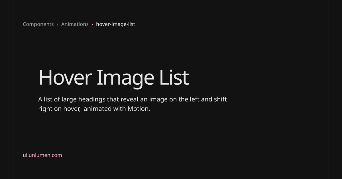 Hover Image List – unlumen UI