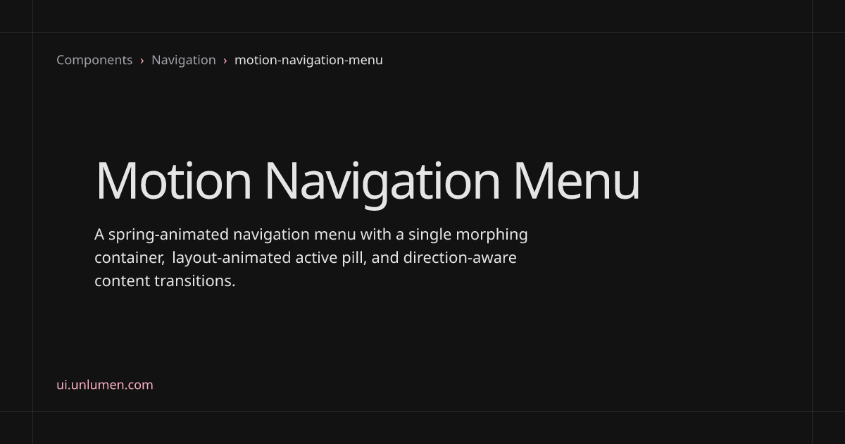 Motion Navigation Menu – unlumen UI
