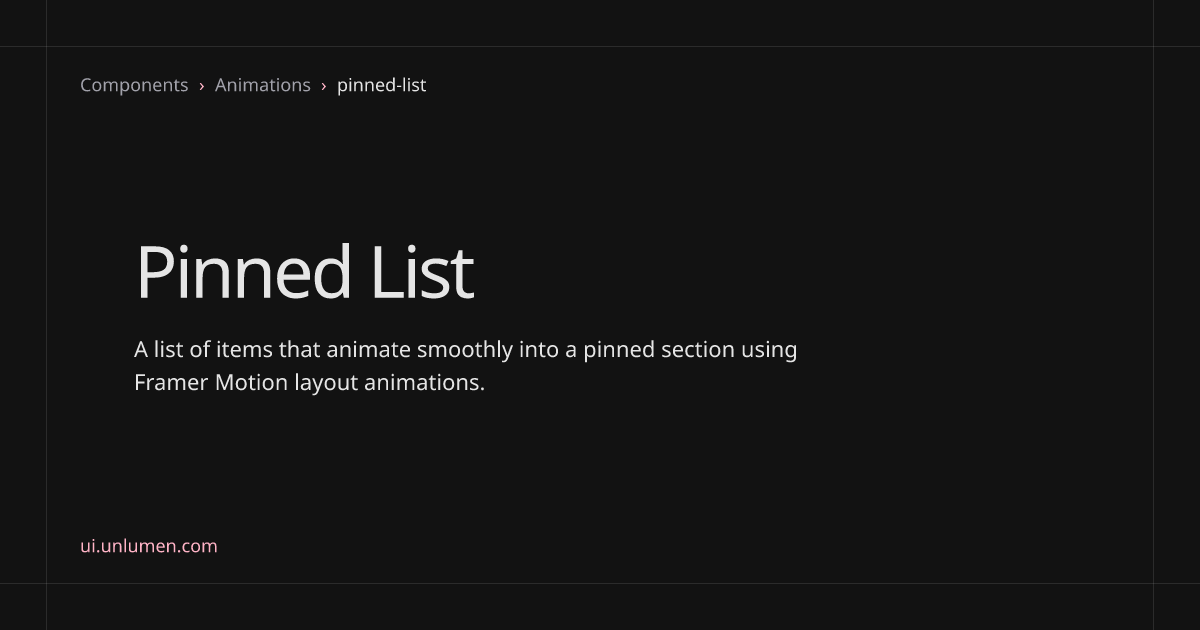 Pinned List – unlumen UI