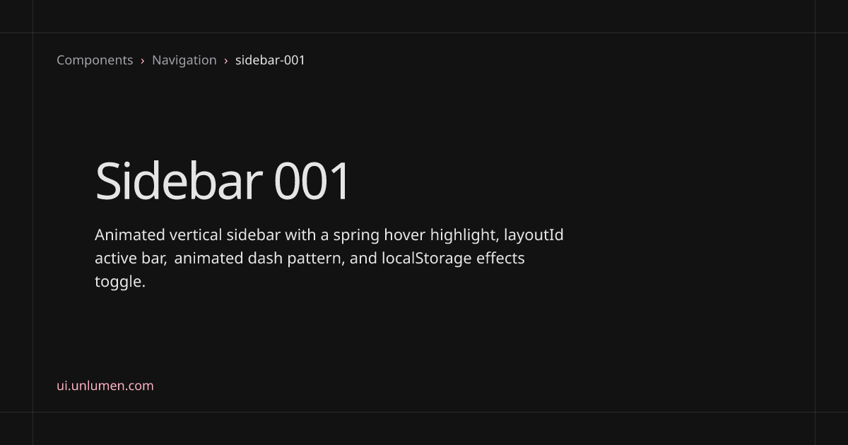 Sidebar 001 – unlumen UI